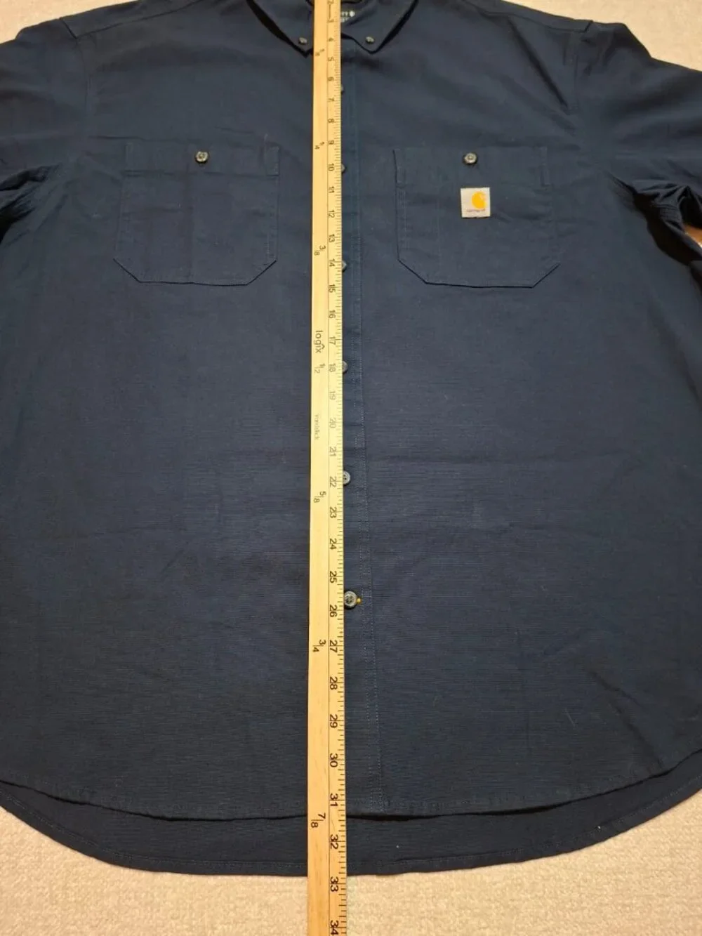 Carhartt Rugged Flex Relaxed Fit Navy Work Shirt 2XL